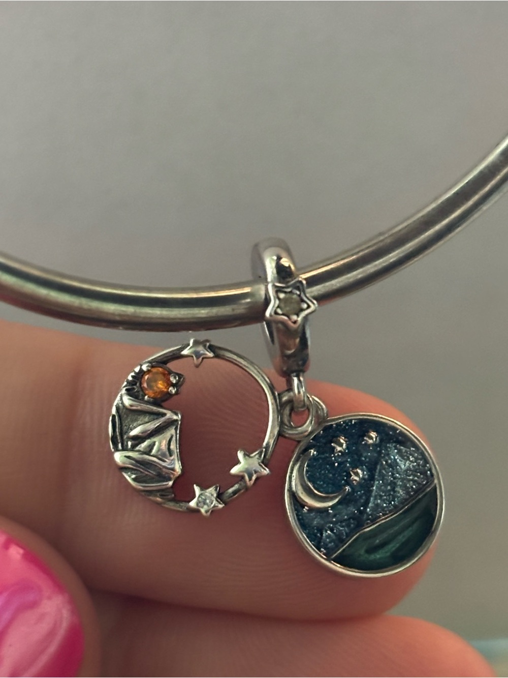 Pandora Sleeping Under the Stars Dangle Charm Silver S925 ALE - Picture 2 of 7